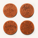 "Psalms" Leather Coaster Set
