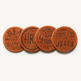 "Hymns" Leather Coaster Set