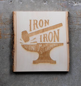 Scripture Type wood wall art live-edge slab