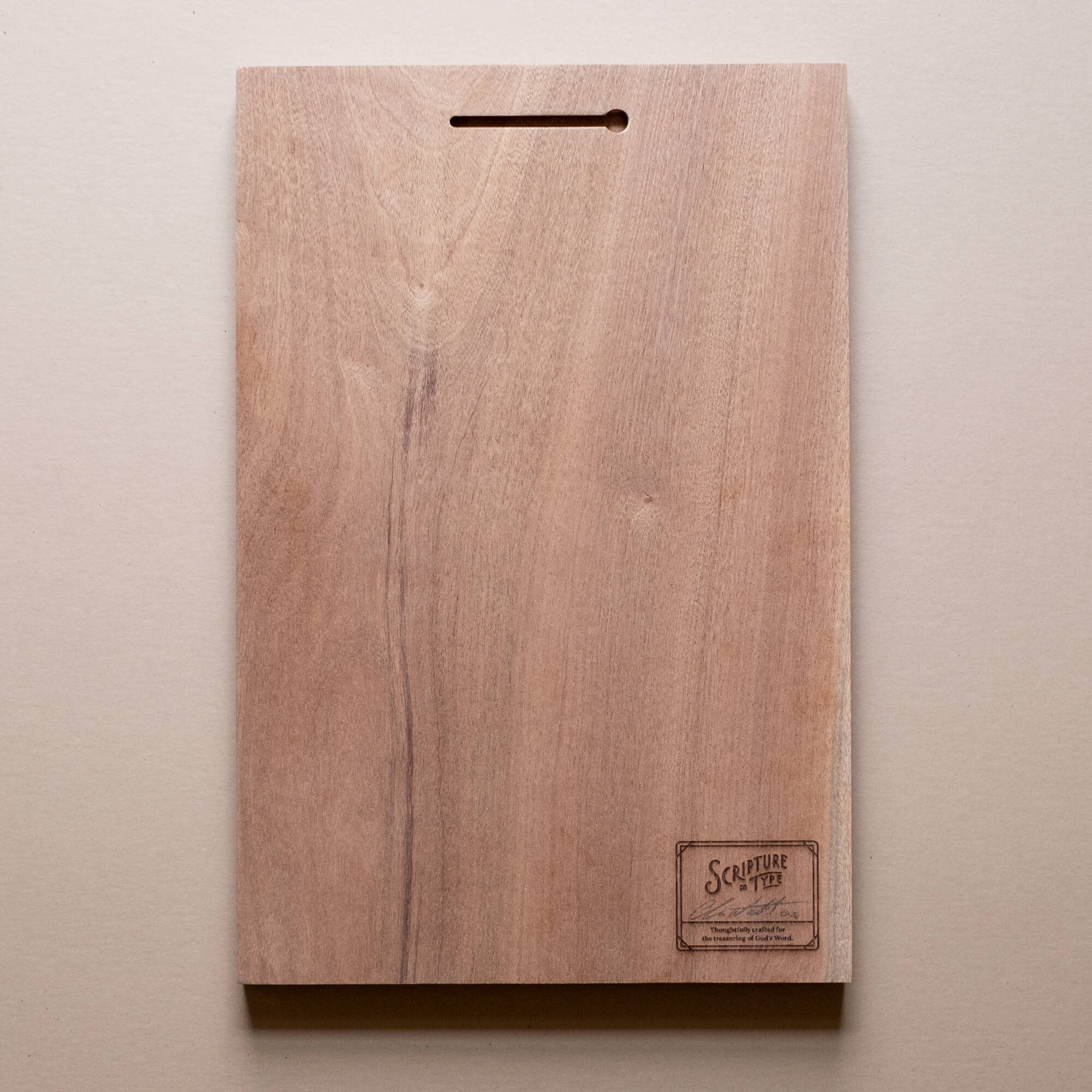 Hebrews 10:23 Hold Fast hand-drawn laser-engraved wood wall art by Scripture Type