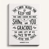 Scripture Type hand drawn art The Lord Bless You Numbers 6:24-26 Aaronic Blessing canvas #color_black & white