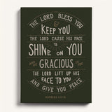 Scripture Type hand drawn art The Lord Bless You Numbers 6:24-26 Aaronic Blessing framed canvas #color_forest