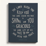Scripture Type hand drawn art The Lord Bless You Numbers 6:24-26 Aaronic Blessing canvas #color_navy