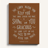 Scripture Type hand drawn art The Lord Bless You Numbers 6:24-26 Aaronic Blessing canvas #color_terracotta
