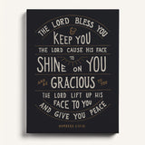 Scripture Type hand drawn art The Lord Bless You Numbers 6:24-26 Aaronic Blessing canvas #color_charcoal