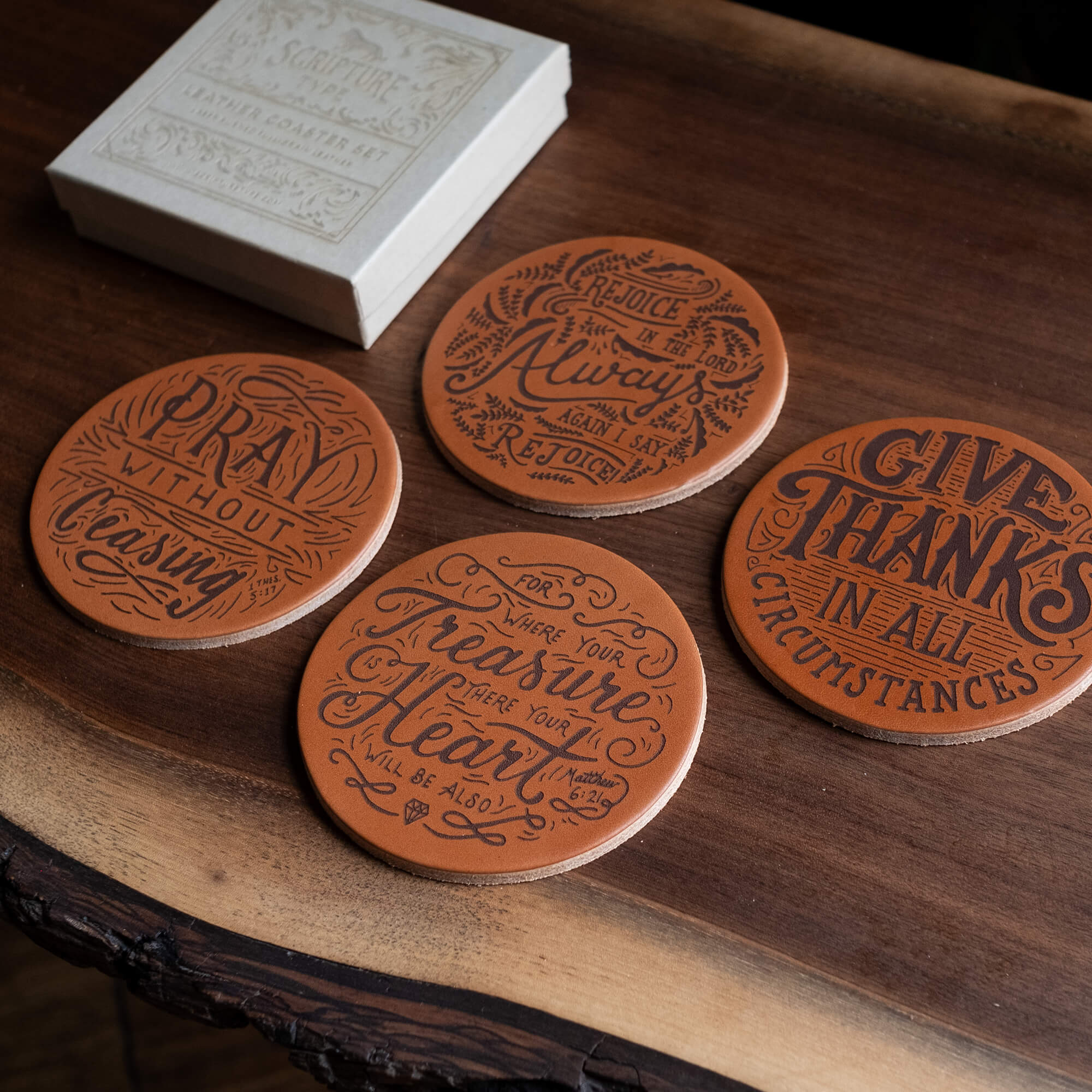 Leather Coaster Set