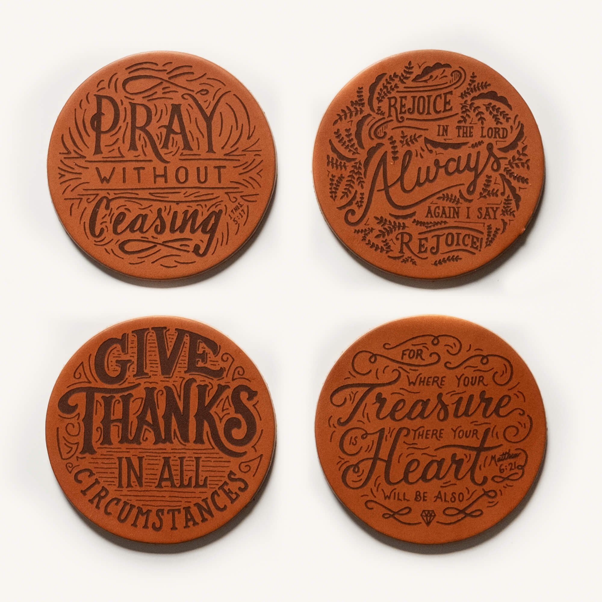 Leather Coaster Set