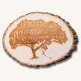Psalm 1:3 Does Not Wither wood laser-engraved stump