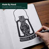 1 John 1:5 Light hand drawn Scripture art print by Scripture Type #color_black & white