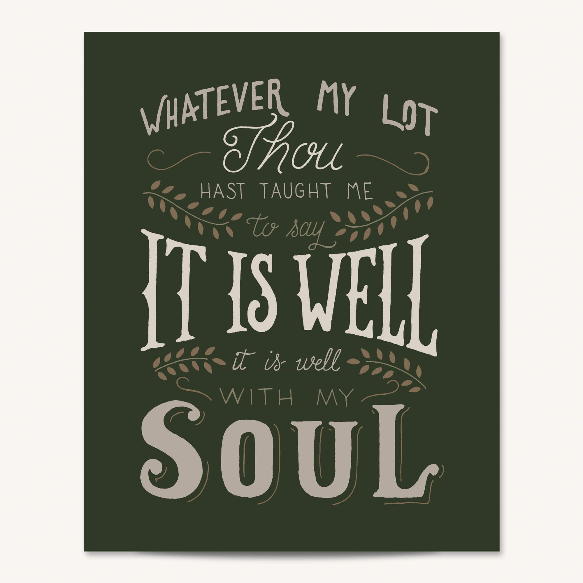 It Is Well With My Soul hand drawn art print #color_forest