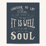It Is Well With My Soul hand drawn art print #color_navy