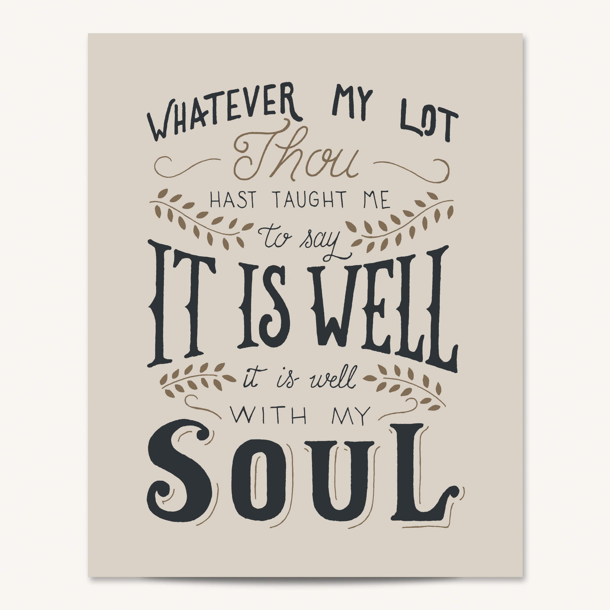 It Is Well With My Soul hand drawn art print #color_stone