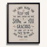 Numbers 6:24-26 The Lord Bless You hand drawn art print by Scripture Type #color_stone