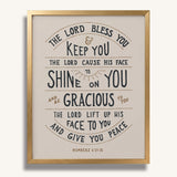 Numbers 6:24-26 The Lord Bless You hand drawn art print by Scripture Type #color_stone