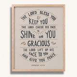 Numbers 6:24-26 The Lord Bless You hand drawn art print by Scripture Type #color_stone