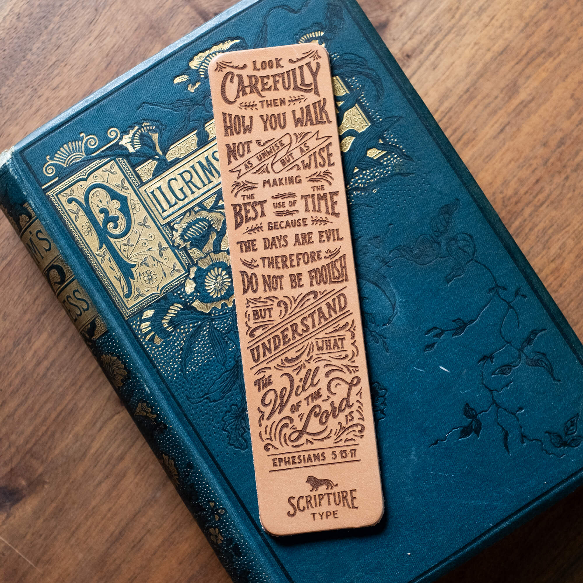  Ephesians 5:15-17 The Will of the Lord leather bookmark by Scripture Type #leather_natural
