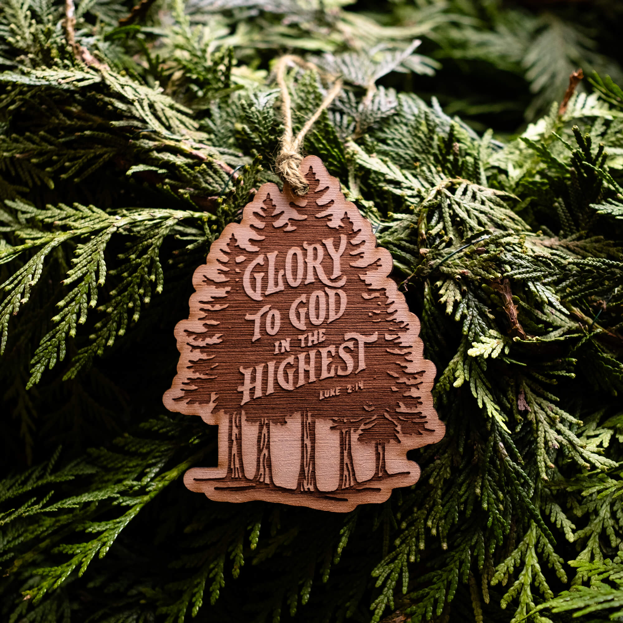 Glory to God in the Highest Wood Christmas Ornaments