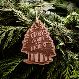 Glory To God In The Highest Wood Ornament