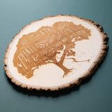 Psalm 1:3 Does Not Wither wood laser-engraved stump