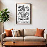 Humble yourselves casting all your anxieties on Him 1 Peter 5:6-7 framed Scripture wall art hand-drawn by Scripture Type #color_black & white