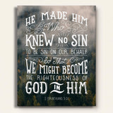 2 Corinthians 5:1 Knew No Sin Framed Canvas Scripture Artwork by Scripture Type #color_photo