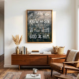 2 Corinthians 5:1 Knew No Sin Framed Canvas Scripture Artwork by Scripture Type #color_photo