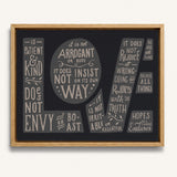 1 Corinthians 13 Love Framed Canvas hand-drawn Scripture art by Scripture Type #color_charcoal