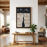 Trust in the Lord Proverbs 3:5-6 framed canvas Scripture wall art hand-drawn by Scripture Type #color_charcoal