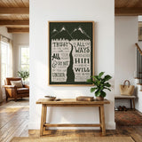 Trust in the Lord Proverbs 3:5-6 framed canvas Scripture wall art hand-drawn by Scripture Type #color_forest