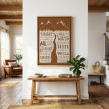 Trust in the Lord Proverbs 3:5-6 framed canvas Scripture wall art hand-drawn by Scripture Type #color_terracotta