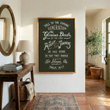 Psalm 78:4,7 Glorious Deeds hand-drawn by Scripture Type framed canvas #color_forest