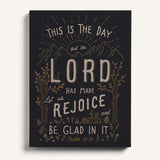 Psalm 118:24 This Is The Day hand-drawn framed Scripture wall art by Scripture Type #color_charcoal