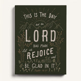 Psalm 118:24 This Is The Day hand-drawn framed Scripture wall art by Scripture Type #color_forest