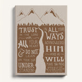 Trust in the Lord Proverbs 3:5-6 framed canvas Scripture wall art hand-drawn by Scripture Type #color_stone