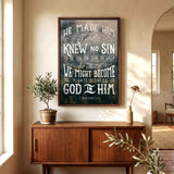 2 Corinthians 5:1 Knew No Sin Framed Canvas Scripture Artwork by Scripture Type #color_photo