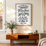 Psalm 78:4,7 Glorious Deeds hand-drawn verse framed art print by Scripture Type #color_black & white