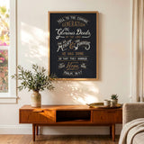 Psalm 78:4,7 Glorious Deeds hand-drawn verse framed art print by Scripture Type #color_charcoal