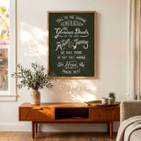 Psalm 78:4,7 Glorious Deeds hand-drawn verse framed art print by Scripture Type #color_forest