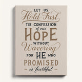 Hold Fast Hebrews 10:23 Framed canvas wall art hand-drawn Scripture typography by Scripture Type #color_stone