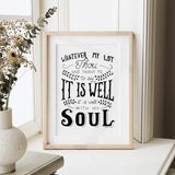 It Is Well With My Soul hand drawn art print #color_black & white