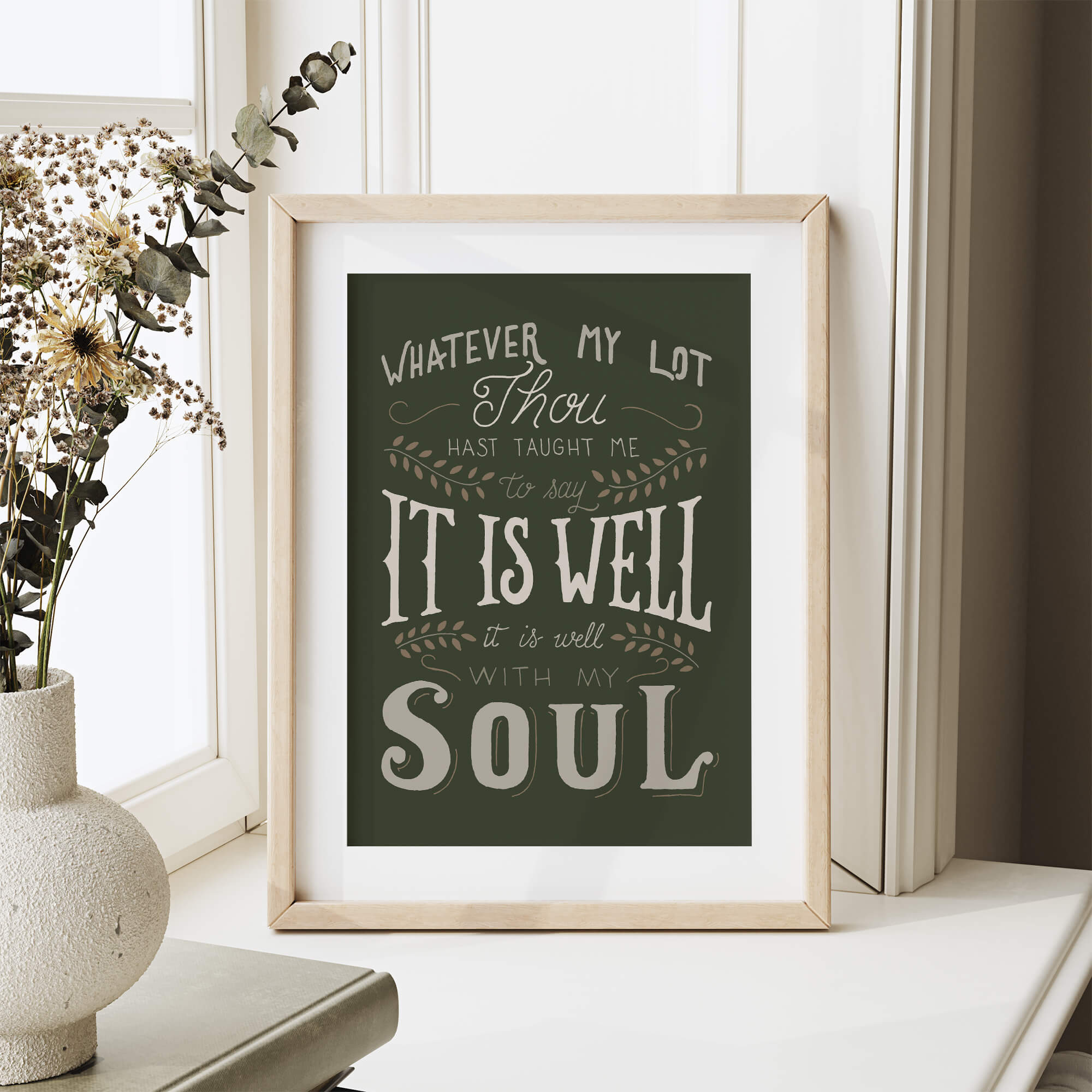It Is Well With My Soul hand drawn art print #color_forest