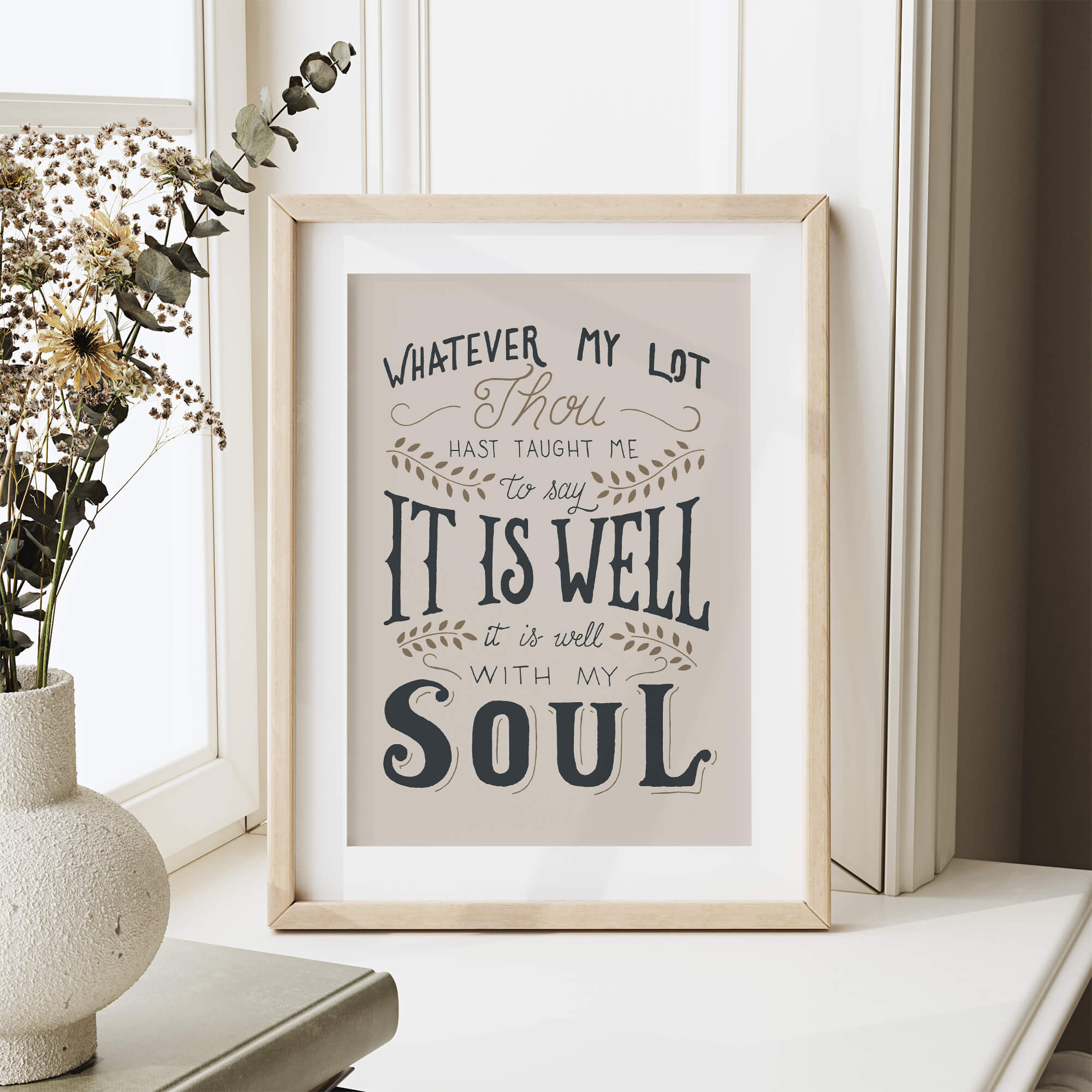 It Is Well With My Soul hand drawn art print #color_stone