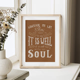It Is Well With My Soul hand drawn art print #color_terracotta