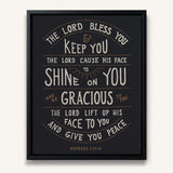 Scripture Type hand drawn art The Lord Bless You Numbers 6:24-26 Aaronic Blessing framed canvas #color_charcoal