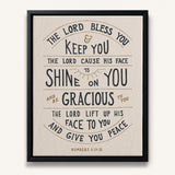 Scripture Type hand drawn art The Lord Bless You Numbers 6:24-26 Aaronic Blessing framed canvas #color_stone