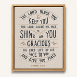 Scripture Type hand drawn art The Lord Bless You Numbers 6:24-26 Aaronic Blessing framed canvas #color_stone