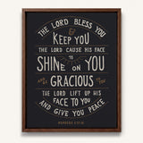 Scripture Type hand drawn art The Lord Bless You Numbers 6:24-26 Aaronic Blessing framed canvas #color_charcoal