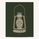 1 John 1:5 Light hand drawn Scripture art print by Scripture Type #color_forest