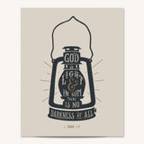 1 John 1:5 Light hand drawn Scripture art print by Scripture Type #color_stone