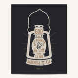 1 John 1:5 Light hand drawn Scripture art print by Scripture Type #color_charcoal